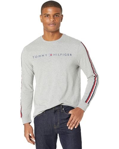 Tommy Hilfiger Long Sleeve Cotton Graphic T-shirt - Gray