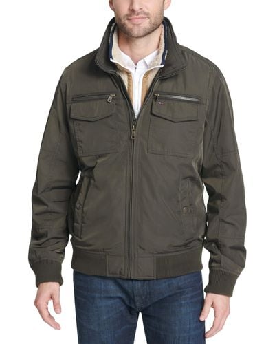 Tommy Hilfiger Water Resistant Performance Bomber Jacket - Gray