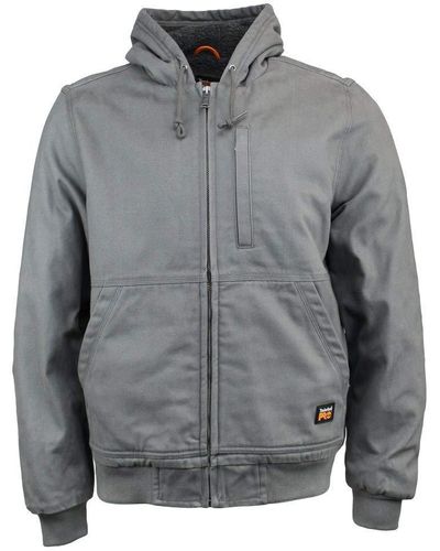 Timberland Mens Gritman Lined Canvas Hooded Jacket - Gray