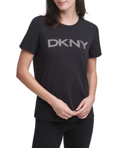 DKNY Stripe Logo Tee - Black