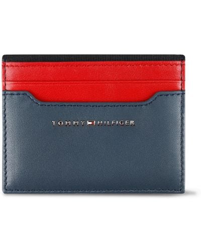 Tommy Hilfiger Leather Slim Front Pocket Wallet - Blue