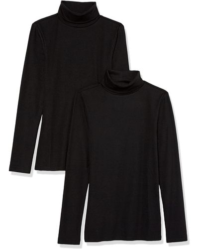 Amazon Essentials Slim-fit Layering Long Sleeve Knit Rib Turtleneck Top - Black