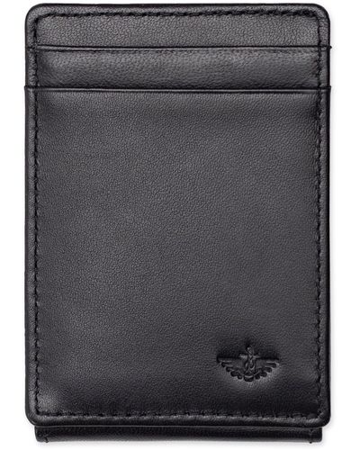 Dockers Embossed Logo Front Pocket Wallet - Black
