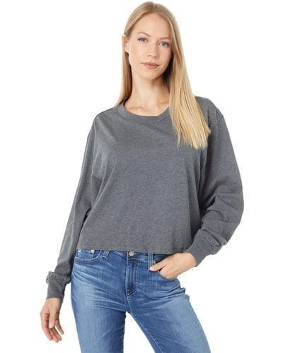 Alternative Apparel Main Stage Long Sleeve Cropped Tee - Gray