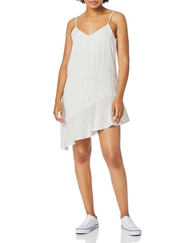 MINKPINK Pin Stripe Assymetric Dress - White
