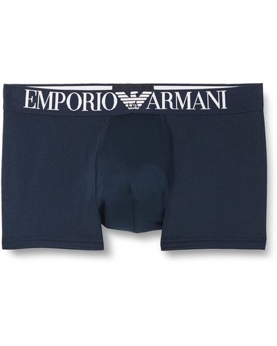 Emporio Armani All Over Printed Microfiber Trunks - Blau
