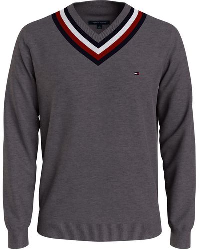 Tommy Hilfiger Mens Murray Cricket Sweater - Blue