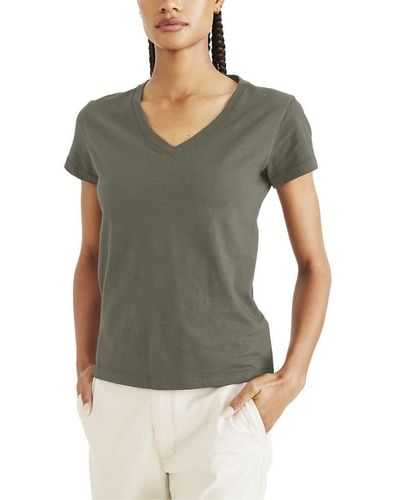 Dockers Slim Fit Short Sleeve Favorite V-neck Tee Shirt, - Green