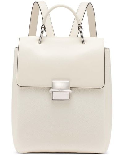Calvin Klein Clove Triple Compartment Flap Backpack - White