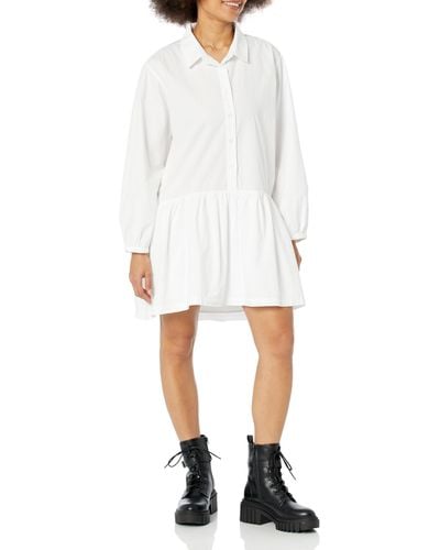 Monrow Hd0584-poplin Easy Shirt Dress White