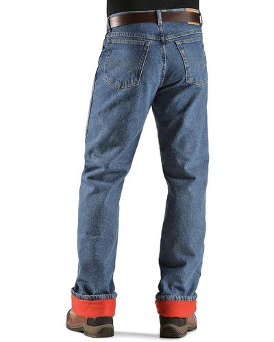 Wrangler Rugged Wear Woodland Thermal Jean,stonewashed Denim,32x32 - Blue