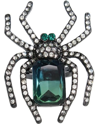 Betsey Johnson Spider Cocktail Ring - Green
