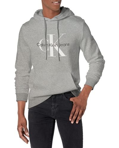 Calvin Klein Monogram Logo Hoodie - Gray