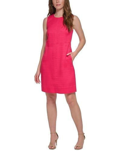 Tommy Hilfiger Hopsack Weave A-line Dress - Pink