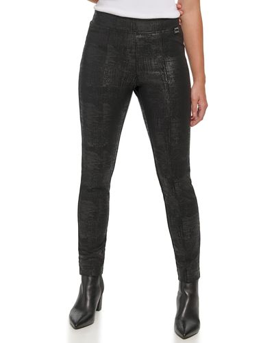 Calvin Klein Comfortable Ponte Fitted Pants - Black