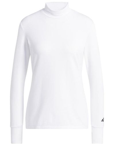 adidas Cold.rdy Long Sleeve Mock Polo Shirt - White