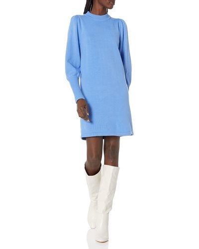 French Connection Babysoft Balloon Sleeve Dress - Blue