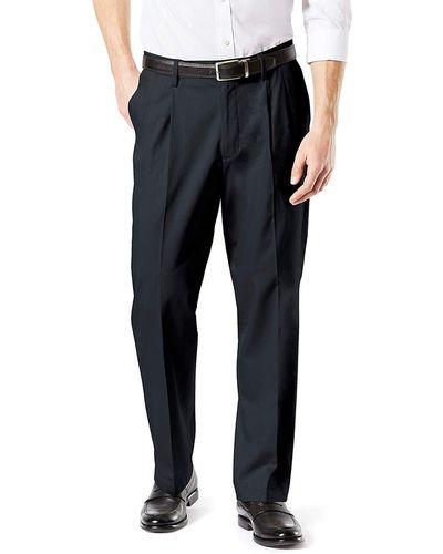 Dockers Relaxed Fit Signature Khaki Lux Cotton Stretch Pants-pleated - Black