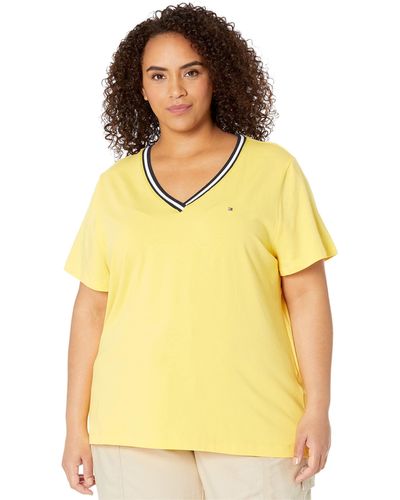 Tommy Hilfiger Short Sleeve V-neck T-shirt - Yellow
