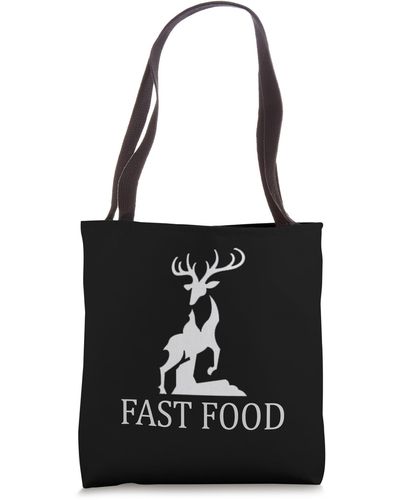 HUNTER Fast Food Deer Hunting T-shirt Funny Gift For S Tee Tote Bag - Black