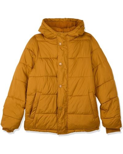 Amazon Essentials Heavyweight Hooded Puffer Coat - Yellow