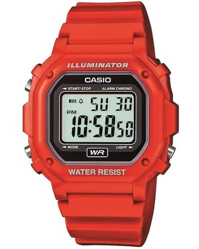 G-Shock F-108whc-4acf Classic Red Resin Band Watch