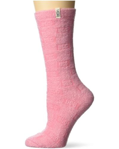 UGG Leslie Graphic Crew Socks - Pink