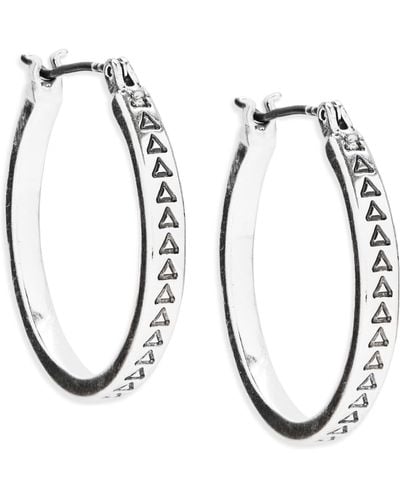 Lucky Brand Etch Oval Hoop Earrings - Black