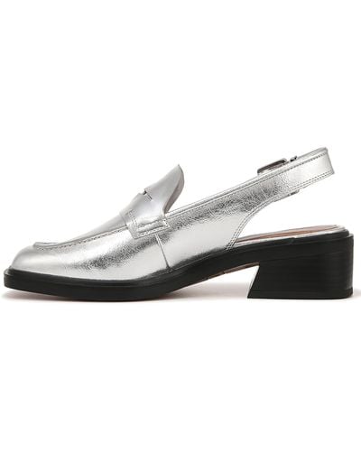 Franco Sarto S Giada Slingback Loafers Silver Metallic 6.5 M - White