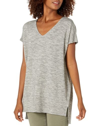 Amazon Essentials Supersoft Terry Relaxed-fit Dolman-sleeve V-neck Tunic - Gray