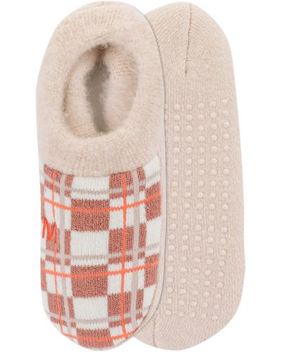 Merrell Adult's Cozy Gripper Low Cut Slipper Socks- Soft Brushed Inner Layer And Full Cushion - Multicolor