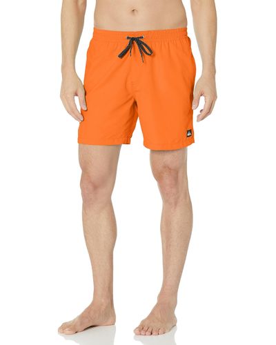 Quiksilver Standard Everyday Volley 17 Inch Elastic Waist Boardshort Swim Trunk - Orange