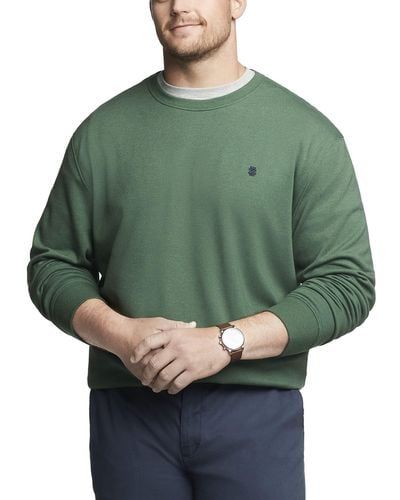 Izod Big Advantage Performance Crewneck Fleece Pullover Sweatshirt - Green