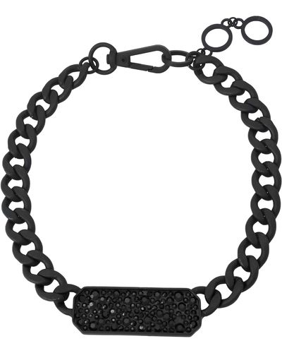 Steve Madden Stone Id Pendant Necklace - Black