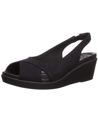 Crocs™ Leigh Ann Slingback Wedge Sandal - Black