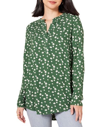 Amazon Essentials Long-sleeve Woven Blouse - Green