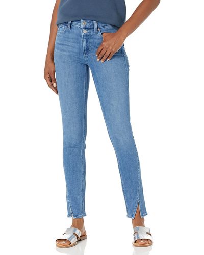 PAIGE Hoxton Transcend Vintage High Rise Ultra Skinny Ankle W/twisted Outseam + Double Button - Blue