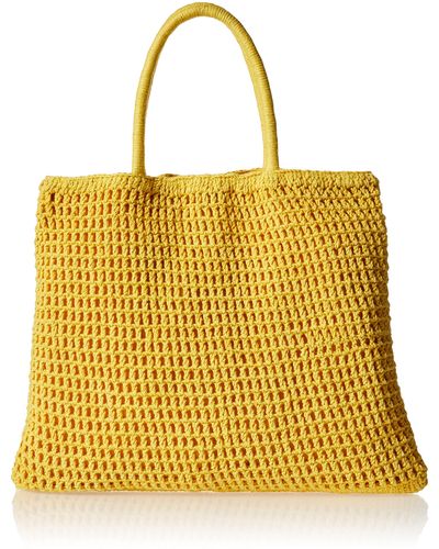 The Drop Alora Crochet Small Tote - Yellow
