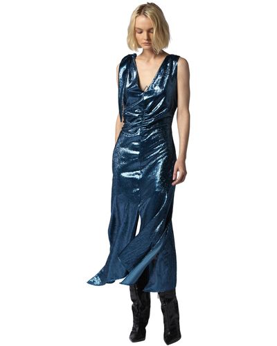 Equipment Zoe Maxi Dress In Deep Lagoon - Blue