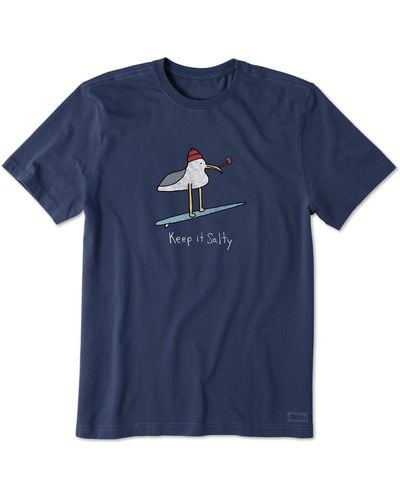 Life Is Good. Crusher Graphic T-shirt Keep It Salty Sea - Blue