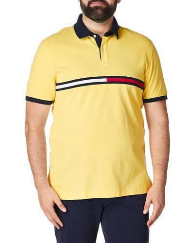 Tommy Hilfiger Flag Pride Polo Shirt In Custom Fit - Yellow