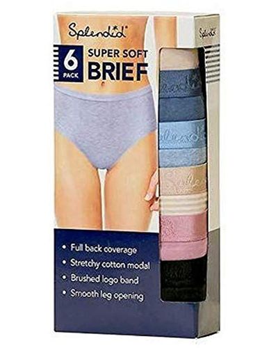 Splendid Super Soft Brief Underwear Panty, Multipack - Blue