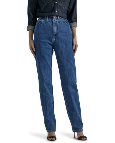 Lee Jeans Missy Relaxed-fit Side Elastic Tapered-leg Jean - Blue