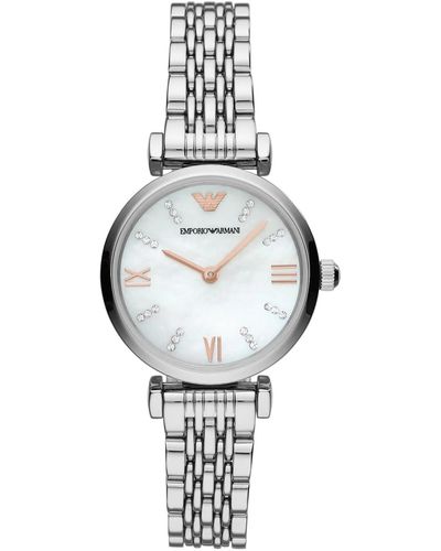 Emporio Armani Two-hand Stainless Steel Bracelet Watch - Metallic