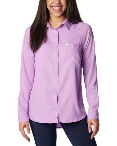 Columbia Anytime Lite Long Sleeve Shirt - Purple