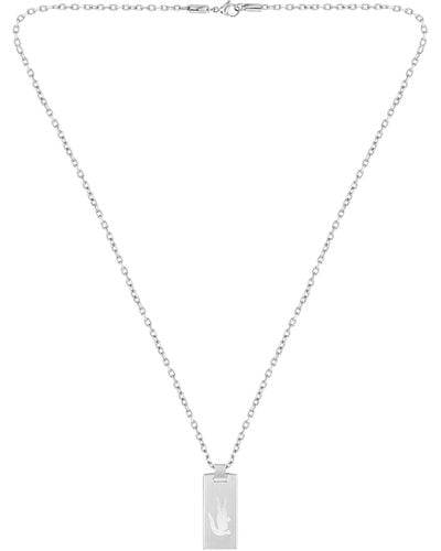 Lacoste 2040079 Jewelry Baseline Stainless Steel Pendant With Chain Color: Silver - White