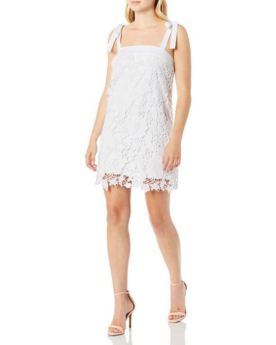 Kensie Bold Garden Lace Dress - White