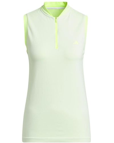 adidas Ultimate365 Tour Primeknit Sleeveless Polo Shirt - Green