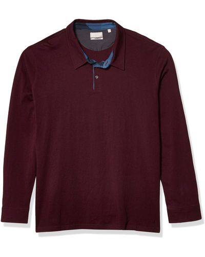 Hickey Freeman Long Sleeve Cotton Polo Shirt - Red