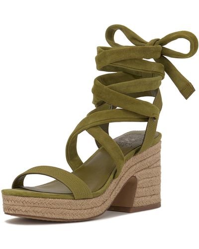 Vince Camuto Roreka Lace Up Espadrille Sandal Wedge - Green